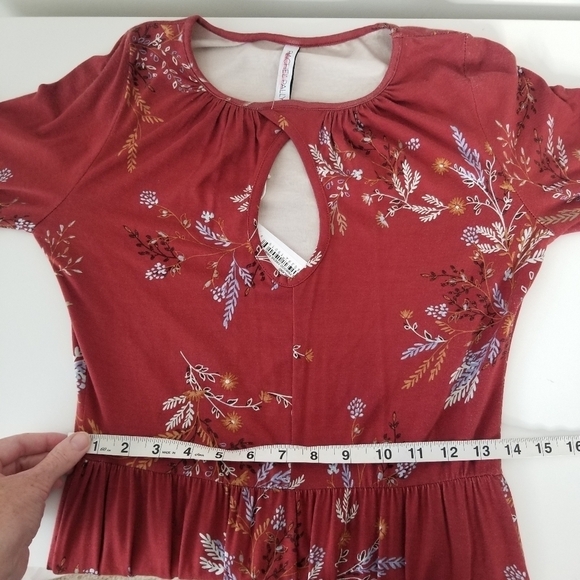 NWT Rachel Pally Lynwood Midi Dress Burgundy Garland Print Size M Stretchy - Picture 13 of 16